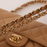 Rare Chanel 2004 Beige Caviar Mini Square Flap 24K GP
