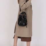 Balenciaga 2013 Black Arena Giant 12 Pompom Small Bucket Bag