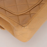 Rare Chanel 2004 Beige Caviar Mini Square Flap 24K GP