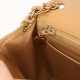 Rare Chanel 2004 Beige Caviar Mini Square Flap 24K GP