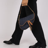Dior 2001 Vintage Denim Saddle Bag