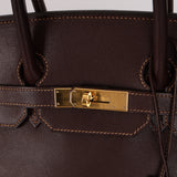 Hermès 2002 Havane Gulliver Birkin 35 Retourne GHW
