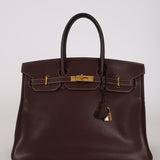 Hermès 2002 Havane Gulliver Birkin 35 Retourne GHW
