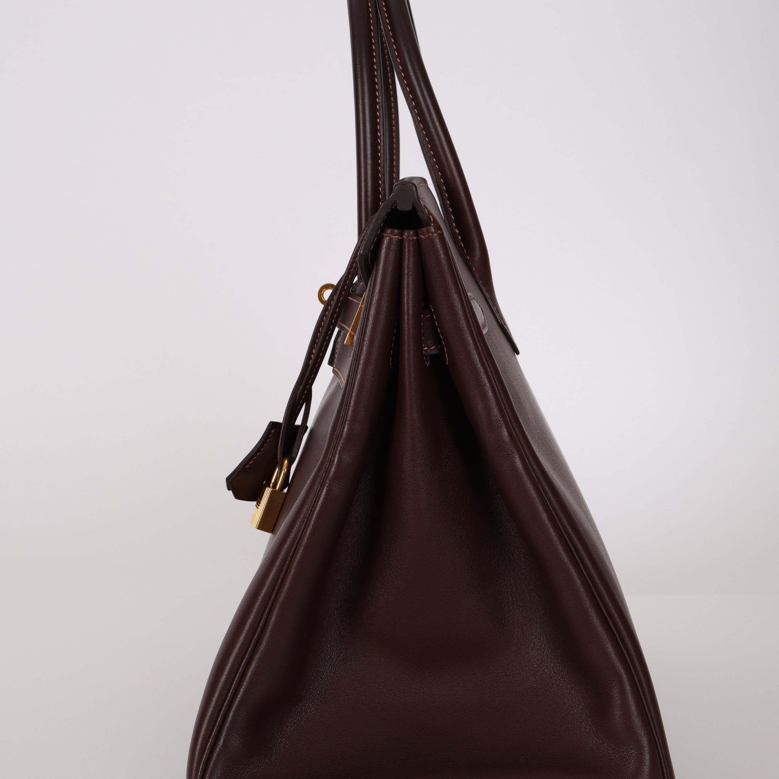 Hermès 2002 Havane Gulliver Birkin 35 Retourne GHW