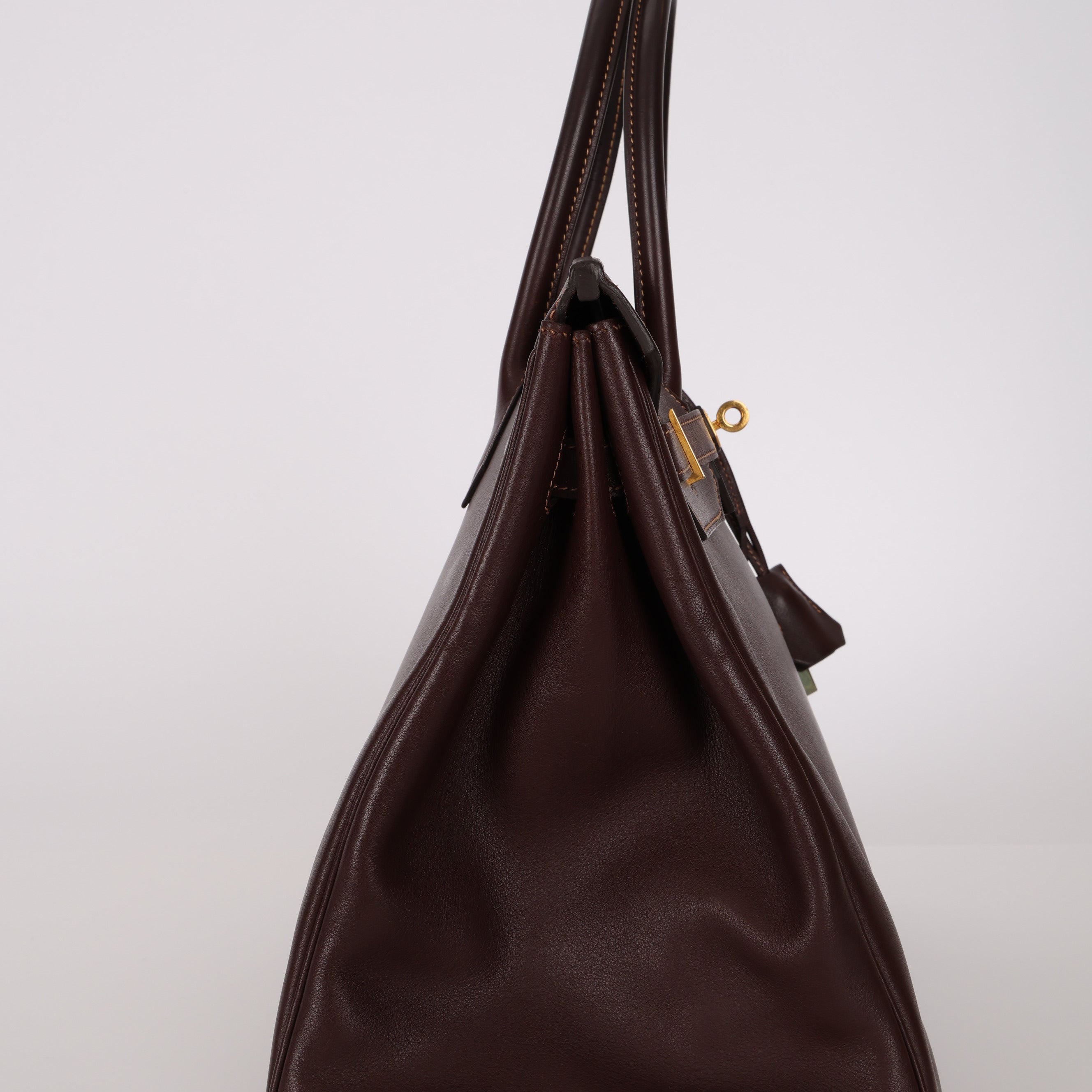 Hermès 2002 Havane Gulliver Birkin 35 Retourne GHW