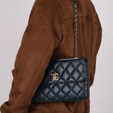 Chanel 2014 Navy Medium Lambskin Trendy CC Single Flap