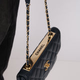 Chanel 2014 Navy Medium Lambskin Trendy CC Single Flap