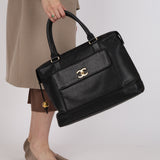 Chanel 1995 Caviar Double-Sided Pocket Tote Bag 24K GP