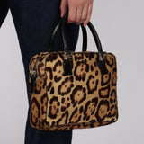 Fendi Cheetah Ponyhair Zip Twin Small Tote