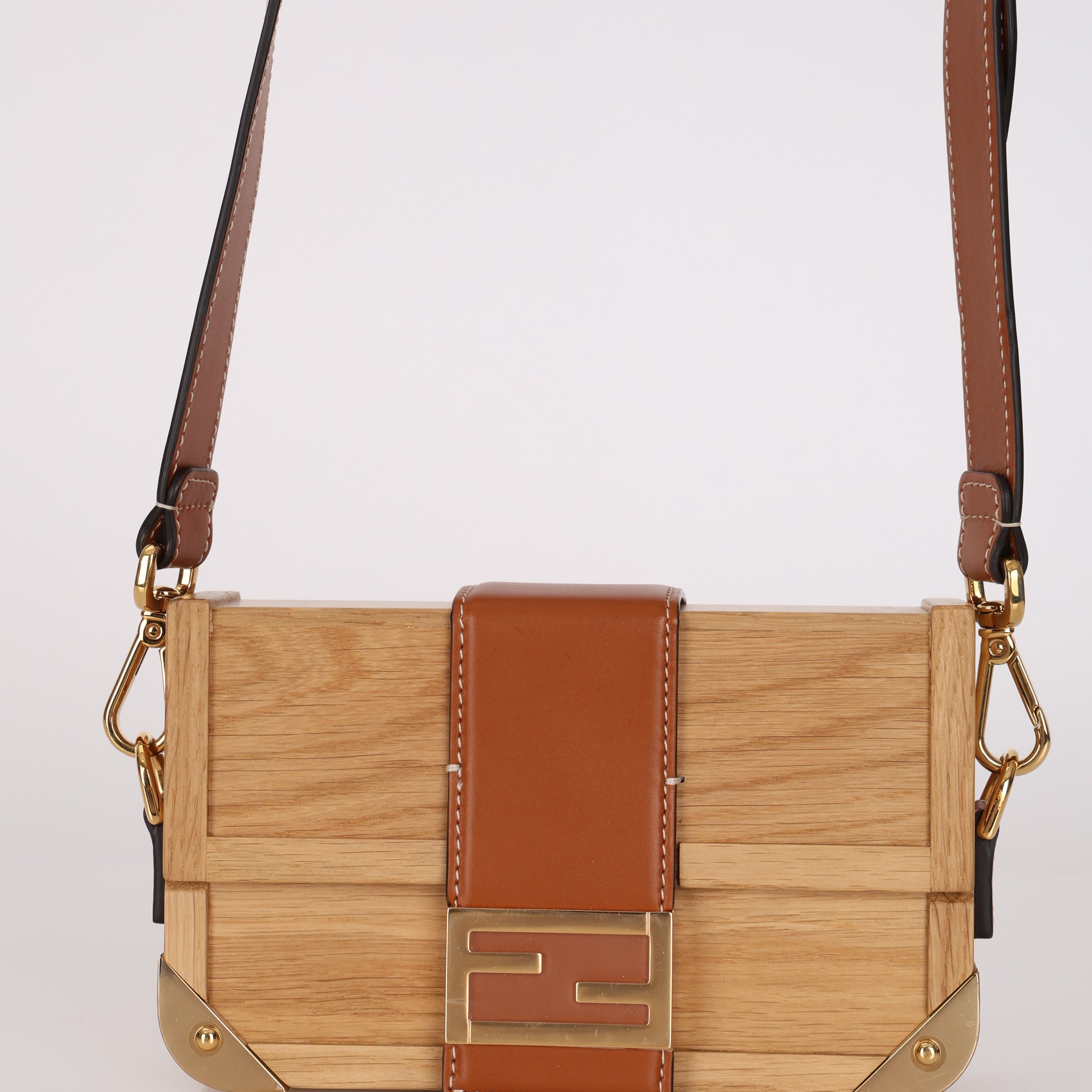 Limited Edition Fendi Wooden Trunk Minaudiere Baguette