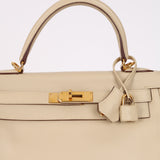 Hermès 2009 Parchemin Swift Kelly 28 Retourne GHW