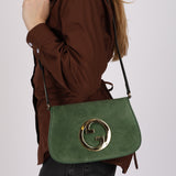 Gucci Blondie 2 Way Shoulder Bag Green Suede