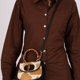 Limited Edition Gucci Mini Bamboo Top Handle Cow Print Ponyhair and Calfskin 1947