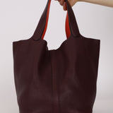 Hermès 2015 Prune Clemence & Orange Poppy Swift Éclat Picotin 26 GHW