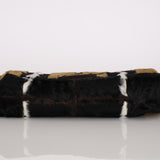 Fendi Multicolor Plaid Brush Broadtail Fur Baguette Bag