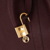 Hermès 2015 Prune Clemence & Orange Poppy Swift Éclat Picotin 26 GHW