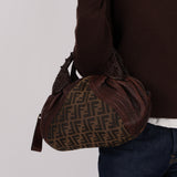 Fendi Zucca Nappa Leather Spy Boston Bag