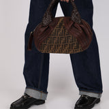Fendi Zucca Nappa Leather Spy Boston Bag