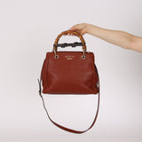 Gucci Terracotta Bamboo Mini Shopper Tote w Strap
