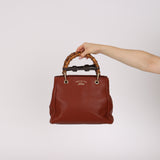 Gucci Terracotta Bamboo Mini Shopper Tote w Strap