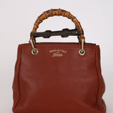 Gucci Terracotta Bamboo Mini Shopper Tote w Strap