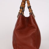 Gucci Terracotta Bamboo Mini Shopper Tote w Strap