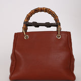 Gucci Terracotta Bamboo Mini Shopper Tote w Strap