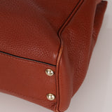 Gucci Terracotta Bamboo Mini Shopper Tote w Strap