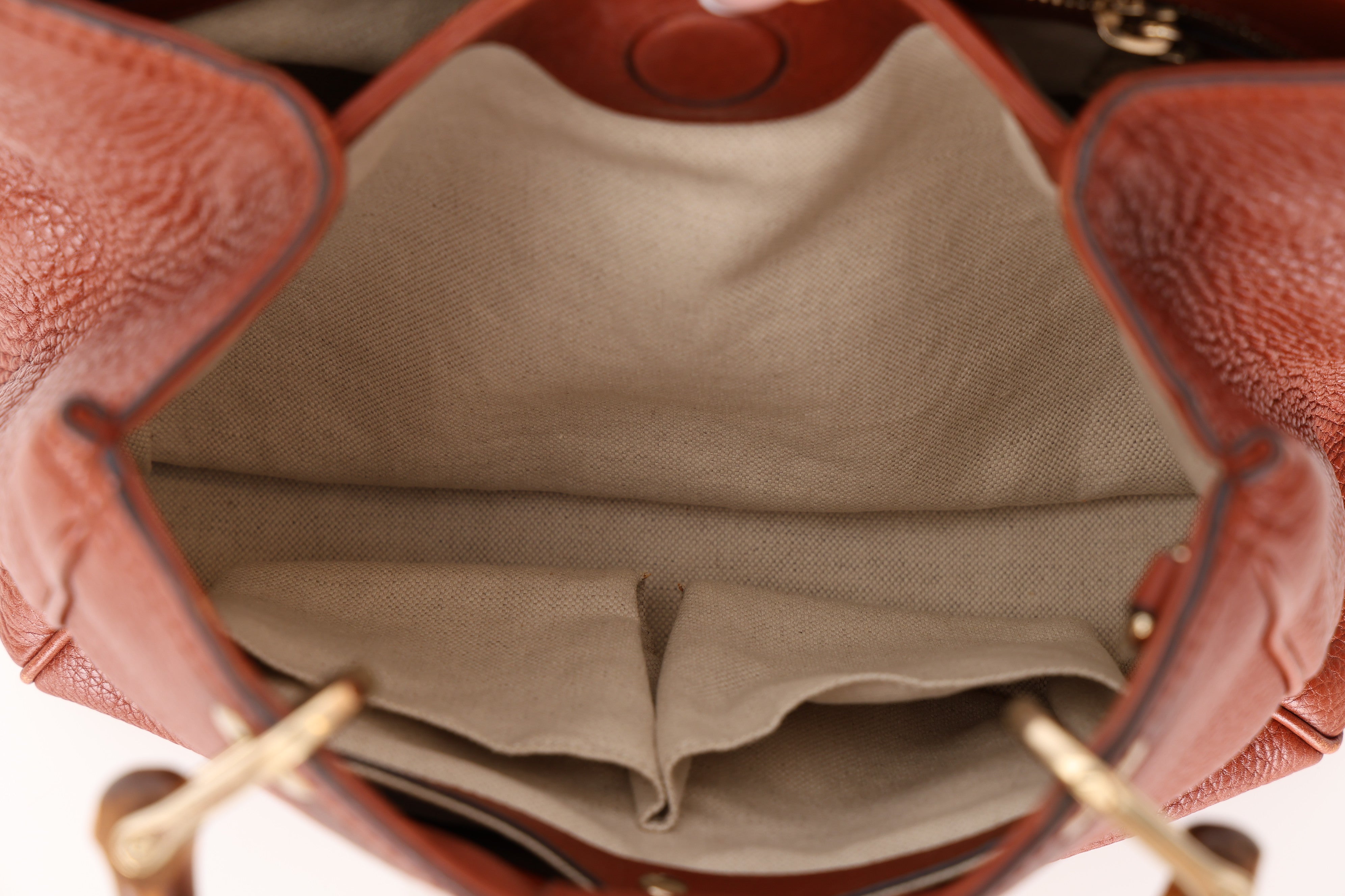 Gucci Terracotta Bamboo Mini Shopper Tote w Strap