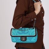 Chanel Medium Single Flap Camellia Print Canvas 2008 SHW
