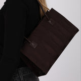 Saint Laurent Chocolate Jacquard Shopper Tote