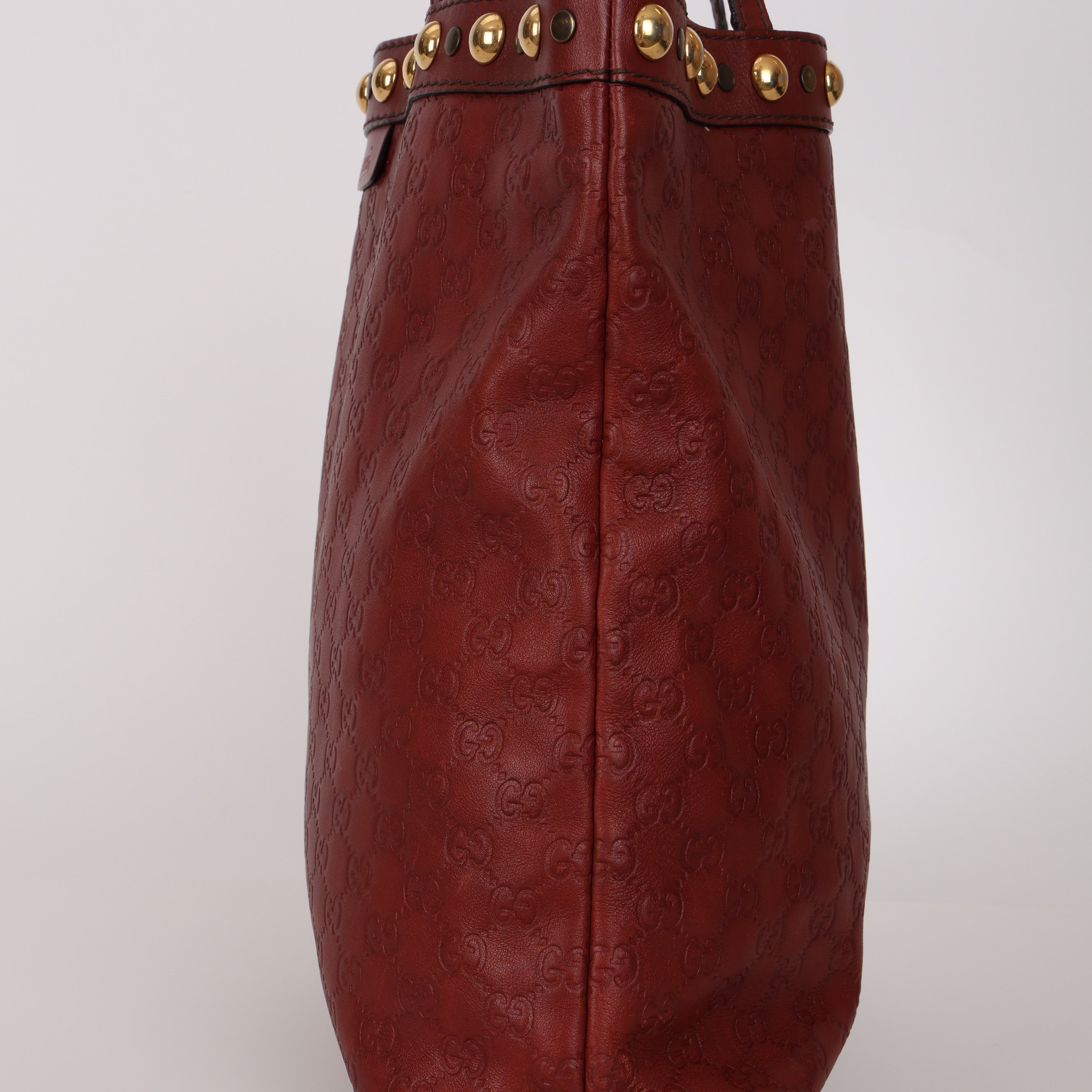 Gucci Guccissima Leather Studded Monogram Tote