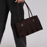 Saint Laurent Chocolate Jacquard Shopper Tote