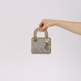 Dior 2022 Sage Calfskin Beaded and Sequins Micro Lady Dior
