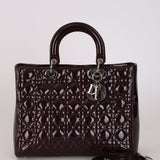 Christian Dior 2010 Wine Patent Large Lady Dior