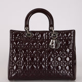 Christian Dior 2010 Wine Patent Large Lady Dior