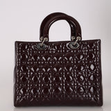 Christian Dior 2010 Wine Patent Large Lady Dior