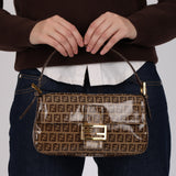 Fendi Zucchino Coated Canvas Baguette Bag GHW