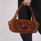 Prada Brown Cuoio Buckle Shoulder Bag