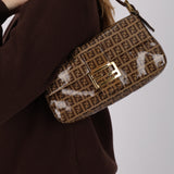 Fendi Zucchino Coated Canvas Baguette Bag GHW