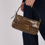 Fendi Zucchino Coated Canvas Baguette Bag GHW