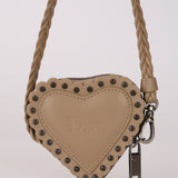 Rare Christian Dior 2007 Beige Calfskin Romantique Heart Pouch