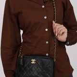 Chanel Turnlock Camera Bag Black Caviar 1994 24K GP