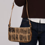 Fendi Brown Beige Zebra Pony Hair Baguette