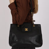 Chanel XL Supermodel Tote Black Caviar 1996 24K GP