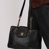 Chanel XL Supermodel Tote Black Caviar 1996 24K GP