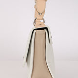 Loewe Creme Leather Studded Damien Shoulder Bag