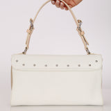 Loewe Creme Leather Studded Damien Shoulder Bag