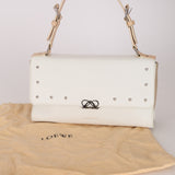 Loewe Creme Leather Studded Damien Shoulder Bag