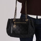Chanel 2017 Quilted Denim Shopping Tote
